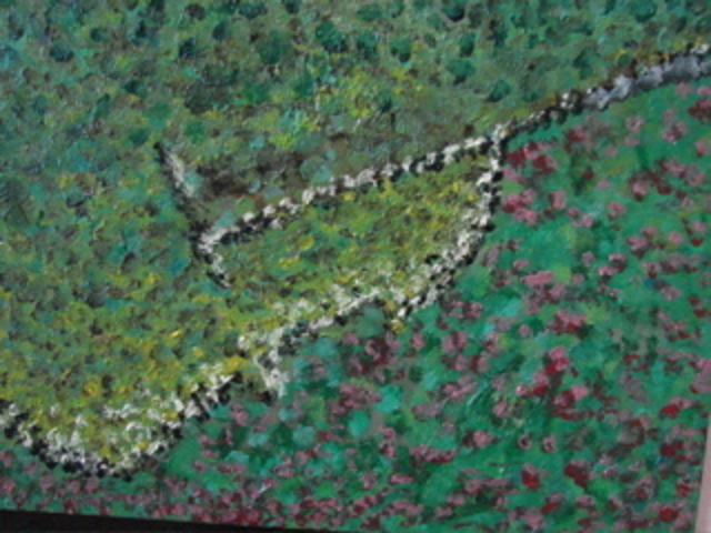 Hugo Reyes Reyes  'The Garden Of The Viola', created in 2005, Original Painting Oil.