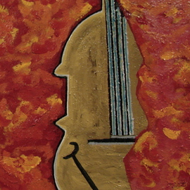 Hugo Reyes Reyes: 'Violin I', 2008 Acrylic Painting, Abstract Figurative. 