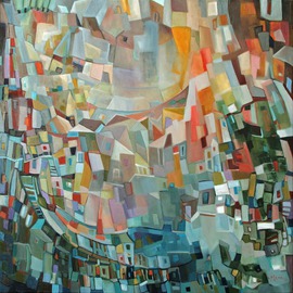 Vilma Maiocco: 'LaNebbiaSiDirada', 2012 Oil Painting, Abstract Landscape. Artist Description:       abstract landscape      ...