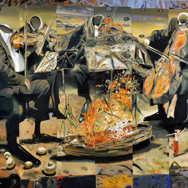 Viorel  Popescu: 'Quartet', 2009 Oil Painting, Representational. 
