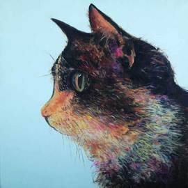 John Tooma: 'Cat 1', 2015 Oil Painting, Cats. Artist Description:  This is my first panel of the Cat series, I am building a collection of Cats and Dogs to show one day. ...