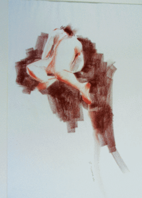 Artist John Tooma. 'Figure 1' Artwork Image, Created in 2002, Original Drawing Gouache. #art #artist