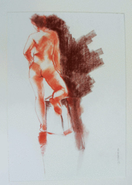 Artist John Tooma. 'Figure 3' Artwork Image, Created in 2003, Original Drawing Gouache. #art #artist