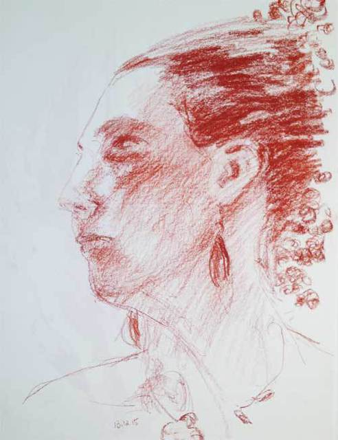 John Tooma  'Figure Study 2', created in 2015, Original Drawing Gouache.