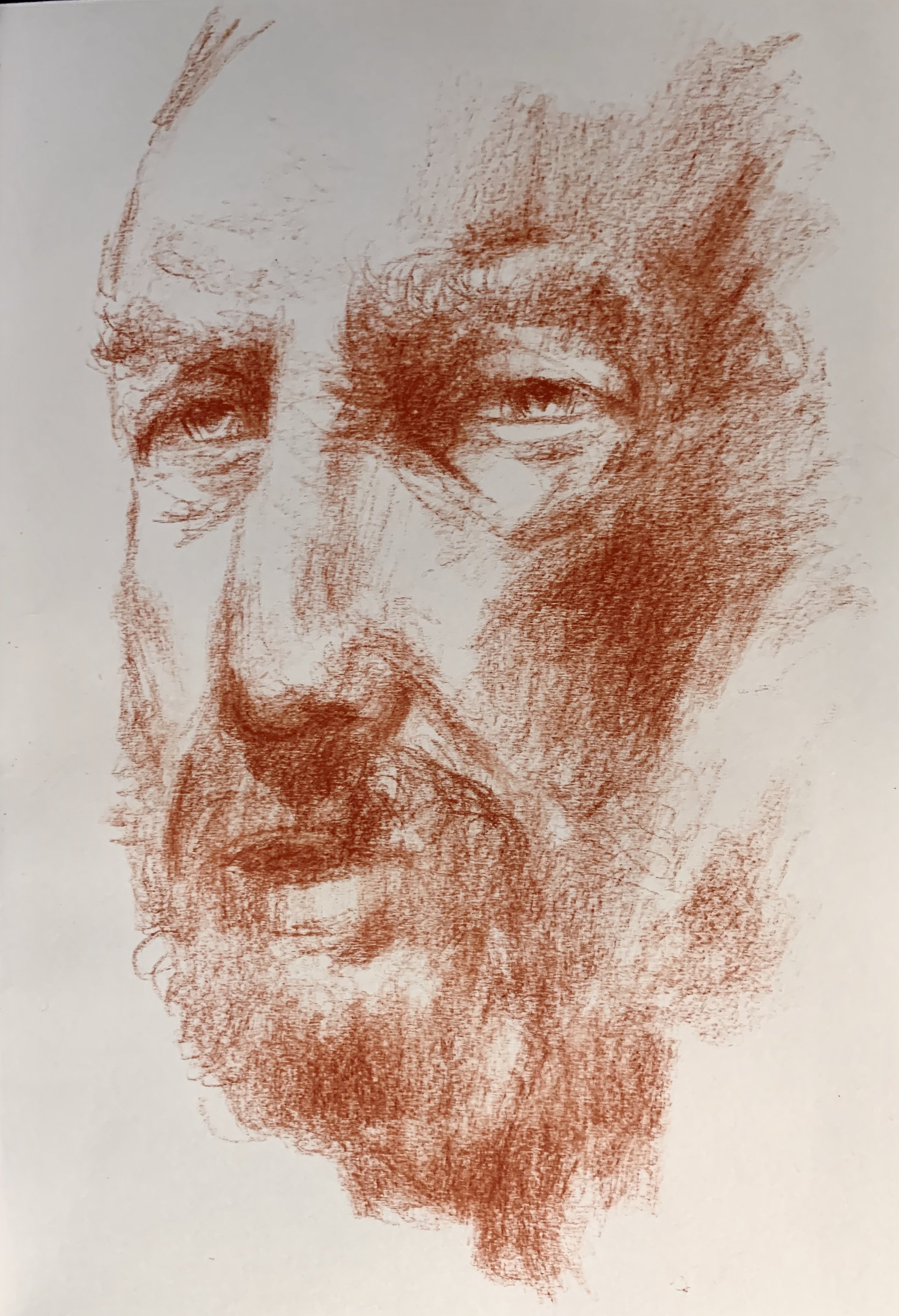 John Tooma: 'head study', 2021 Pastel Drawing, Portrait. study in chalk pastel, Conte pastel on paper...