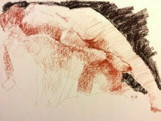 John Tooma: 'life drawing study', 2014 Pastel, Life.  these are some of my latest works on paper from one of the best Life Drawing Groups in Sydney. Glebe Life Drawing Group, Glebe at the 