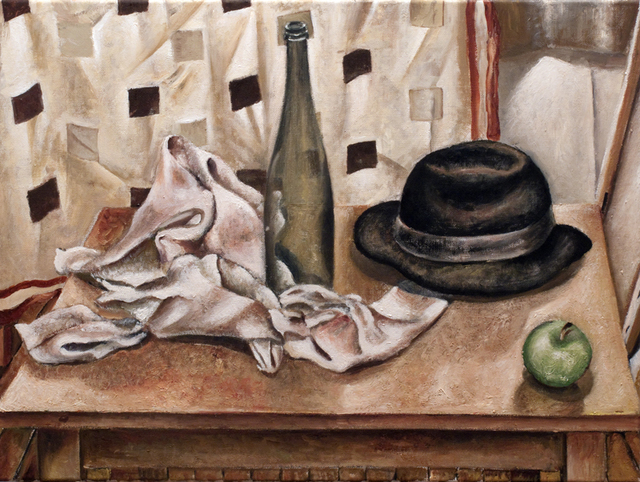 Vladimir Kezerashvili  'Stii Life With Hat And Bottle', created in 2012, Original Pastel Oil.