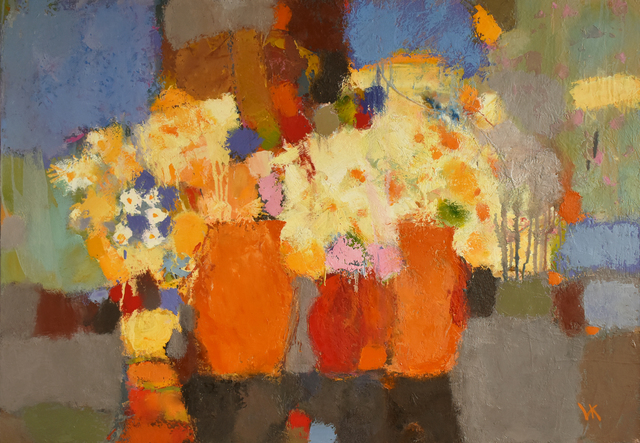 Volodymyr Kolesnyk  'Wildflowers', created in 2019, Original Painting Oil.