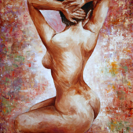 Vladimir Volosov Artwork Girl on the Sand, 2015 Oil Painting, Nudes