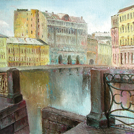 Vladimir Volosov Artwork Moyka Embankment, 2002 Oil Painting, Cityscape