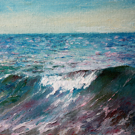 Vladimir Volosov Artwork The Wave, 2012 Oil Painting, Marine