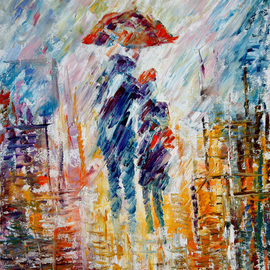 Vladimir Volosov Artwork Under the Rain, 2015 Oil Painting, Nudes