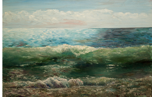 Artist Vladimir Volosov. 'Atlantic Ocean' Artwork Image, Created in 2012, Original Calligraphy. #art #artist