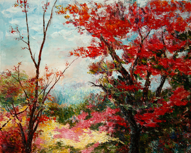Artist Vladimir Volosov. 'Autumn Colors' Artwork Image, Created in 2014, Original Calligraphy. #art #artist
