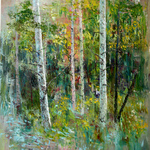 birches in the forest By Vladimir Volosov