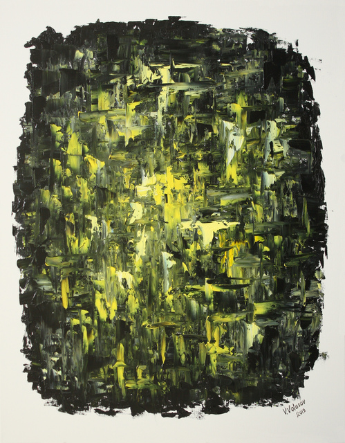 Vladimir Volosov  'Black And Yellow', created in 2019, Original Calligraphy.