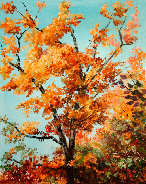Artist Vladimir Volosov. 'Bright Autumn' Artwork Image, Created in 2013, Original Calligraphy. #art #artist