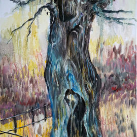 Vladimir Volosov: 'crying oak', 2015 Oil Painting, Landscape. Artist Description: I offer free shipping across the planet as my gift to you   the buyer        There is no doubt that visual art is a powerful medium. It has the ability to inspire and to move us deeply.The author s goal to engage the viewer in the creative process. ...