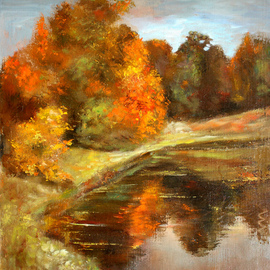 Vladimir Volosov: 'evening approaches', 1991 Oil Painting, Landscape. Artist Description: Volosov Vladimir is an experienced Russian painter based in Boston. After an accomplished career at the forefront of modern physics - as a PhD scientist and professor, he turned to visual arts after years of strenuous study of the earth s fragility, which led to his realisation of the ...