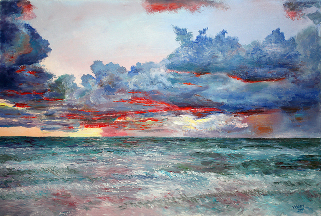 Vladimir Volosov  'Evening On The Ocean', created in 2014, Original Calligraphy.