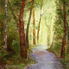 Vladimir Volosov: 'forest alley', 2023 Oil Painting, Landscape. Artist Description: The artist presents the viewer with something unique, which was noticed by him in the blink of an eye throughout his life. But words are too sparing, so I chose my own language - the language of canvas and oil paints. I enjoy every moment of time inherent in ...