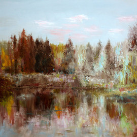 Vladimir Volosov: 'forest lake', 2023 Oil Painting, Landscape. Artist Description: The artist presents the viewer with something unique, which was noticed by him in the blink of an eye throughout his life. But words are too sparing, so I chose my own language - the language of canvas and oil paints. I enjoy every moment of time inherent in ...