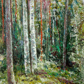 Vladimir Volosov: 'forest melody', 2016 Oil Painting, Impressionism. Artist Description: The artist presents the viewer with something unique, which was noticed by him in the blink of an eye throughout his life. But words are too sparing, so I chose my own language - the language of canvas and oil paints. I enjoy every moment of time inherent in ...
