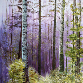 in darkblue forest By Vladimir Volosov