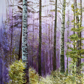 Vladimir Volosov: 'in the dark blue forest', 2021 Oil Painting, Landscape. Artist Description:        There is no doubt that visual art is a powerful medium. It has the ability to inspire and to move us deeply.The author s goal to engage the viewer in the creative process. He invites the viewer to go their own way and become a co- author, ...