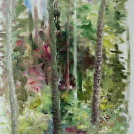 Vladimir Volosov: 'in the thicket', 2009 Oil Painting, Landscape. Artist Description:        There is no doubt that visual art is a powerful medium. It has the ability to inspire and to move us deeply.The author s goal to engage the viewer in the creative process. He invites the viewer to go their own way and become a co- author, ...