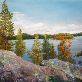 Vladimir Volosov: 'karelian landscape', 2015 Oil Painting, Landscape. Artist Description: The author s style is lyrical realism impressionism.  It is Textured and multilayered painting.  Made with Oil on canvas. Undoubtedly, fine art is a powerful medium.  It has the ability to inspire and touch us deeply.  For me, the process of creating a picture is transcendent, I completely ...