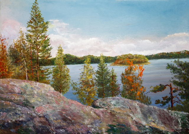 Artist Vladimir Volosov. 'Landscape In Karelia' Artwork Image, Created in 2015, Original Painting Oil. #art #artist