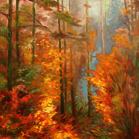 Landscape In Red Colors, Vladimir Volosov