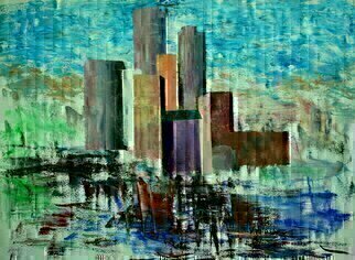 Vladimir Volosov: 'manhattan', 2023 Oil Painting, Architecture.        There is no doubt that visual art is a powerful medium. It has the ability to inspire and to move us deeply.When I create my piece, I wish to convey the emotions I feel for the scene or objects to the viewer. I want the viewer to be an...
