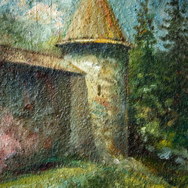 Vladimir Volosov: 'old monastery', 1996 Oil Painting, Landscape. Artist Description: The author s style is lyrical realism impressionism.  It is Textured and multilayered painting.  Made with Oil on canvas. Undoubtedly, fine art is a powerful medium.  It has the ability to inspire and touch us deeply.  For me, the process of creating a picture is transcendent, I completely ...