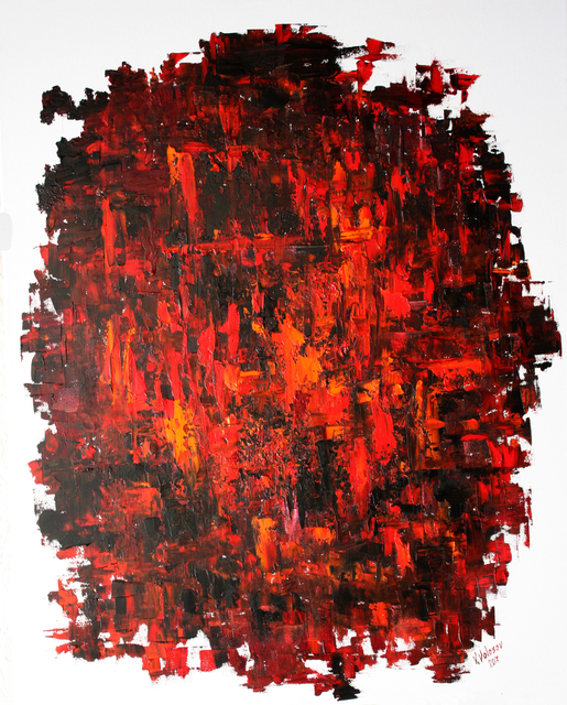 Artist Vladimir Volosov. 'Red And Black' Artwork Image, Created in 2019, Original Calligraphy. #art #artist