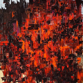 Vladimir Volosov: 'red and black', 1993 Oil Painting, Abstract. Artist Description:   There is no doubt that visual art is a powerful medium. It has the ability to inspire and to move us deeply.Abstract art represents itself as a series of colorful spots, which do not illustrate reality, but show the unconscious artistic process. The author s goal is ...