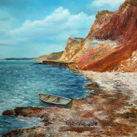Vladimir Volosov: 'rocky shore', 2019 Oil Painting, Marine. Artist Description: When I create my piece, I wish to convey the emotions I feel for the scene or objects to the viewer. I want the viewer to be an active participant in my joy, melancholy, humor, nostalgia. To me, the process of creating a work is transcendental I am ...