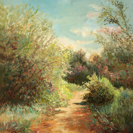 sunny road to the sea painting By Vladimir Volosov