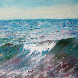 Vladimir Volosov: 'the wave', 2022 Oil Painting, Marine. Artist Description:      This artwork is an original unique terxtured oil painting on canvas on a wooden frame, painted using a palette knife. Original artistaEURtms style aEUR