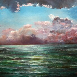 Vladimir Volosov: 'thunderstorm over the sea', 1999 Oil Painting, Marine. Artist Description: When I create my piece, I wish to convey the emotions I feel for the scene or objects to the viewer. I want the viewer to be an active participant in my joy, melancholy, humor, nostalgia. To me, the process of creating a work is transcendental I am ...