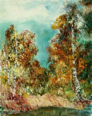 Vladimir Volosov: 'tired birches', 2014 Oil Painting, Impressionism. I offer free shipping across the planet as my gift to you   the buyer        There is no doubt that visual art is a powerful medium. It has the ability to inspire and to move us deeply.The author s goal to engage the viewer in the creative process. He invites ...