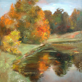 Vladimir Volosov: 'twilight', 1993 Oil Painting, Landscape. Artist Description: The author s style is lyrical realism impressionism.  It is Textured and multilayered painting.  Made with Oil on canvas.  For me, the process of creating a picture is transcendent, I completely dissolve in the process of creation, I am a part of every work.  I want to convey ...