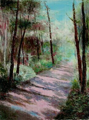 Vladimir Volosov: 'walkway', 2022 Oil Painting, Landscape. I offer free shipping across the planet as my gift to you   the buyer        There is no doubt that visual art is a powerful medium. It has the ability to inspire and to move us deeply.The author s goal to engage the viewer in the creative process. He invites ...