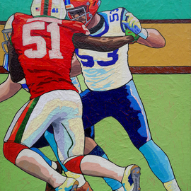 Vlado Vesselinov: 'Super Bowl', 2019 Oil Painting, Sports. Artist Description: The artwork was inspired by Super Bowl.  These sports battles are filled with so much emotion, character clash and courage.  Delight for the eyes, unique emotion for all senses.The work is painted using original technology and this makes it uniquePainted with high quality French oil paints and ...