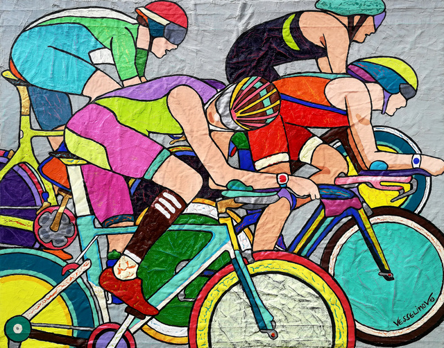 Vlado Vesselinov  'Tour De France', created in 2019, Original Painting Acrylic.