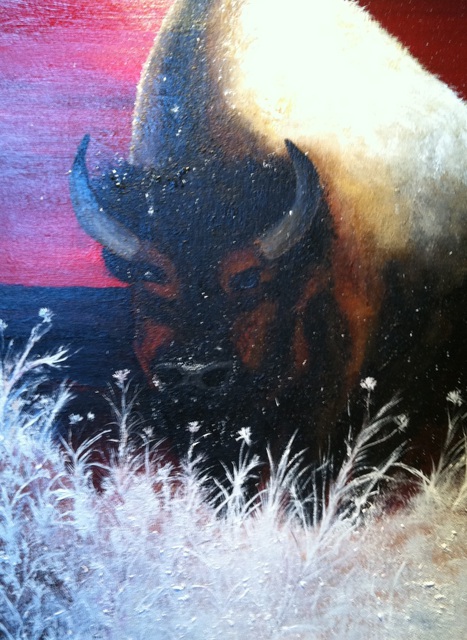 Jamie Voigt  'Snow Buffalo', created in 2012, Original Painting Acrylic.