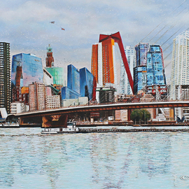 Volova Volova Artwork Rotterdam, 2013 Acrylic Painting, Cityscape
