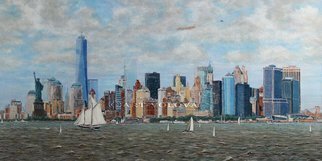 Volova Volova: 'new york city', 2016 Mixed Media, Cityscape. oilbar realisme skyline...