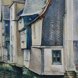 Volova Volova: 'port aven', 2021 Oil Painting, Cityscape. Artist Description: France...